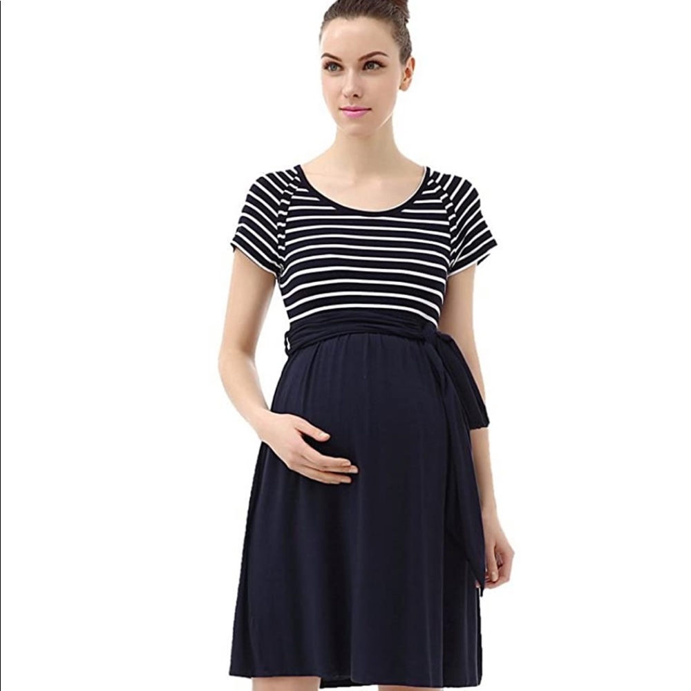 Maternity knee-length dress - soft & comfy.